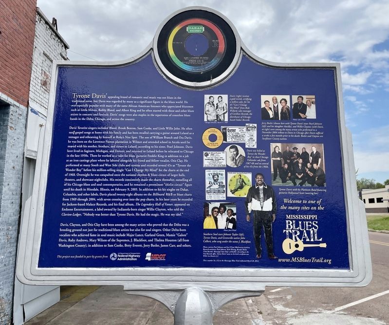 Tyrone Davis Marker (rear side). Click for full size. Tyrone Davis Marker (rear side) image. Click for full size.