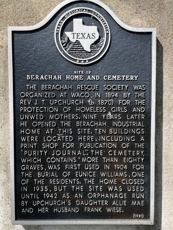 Site of Berachah Home and Cemetery Marker image. Click for full size.
