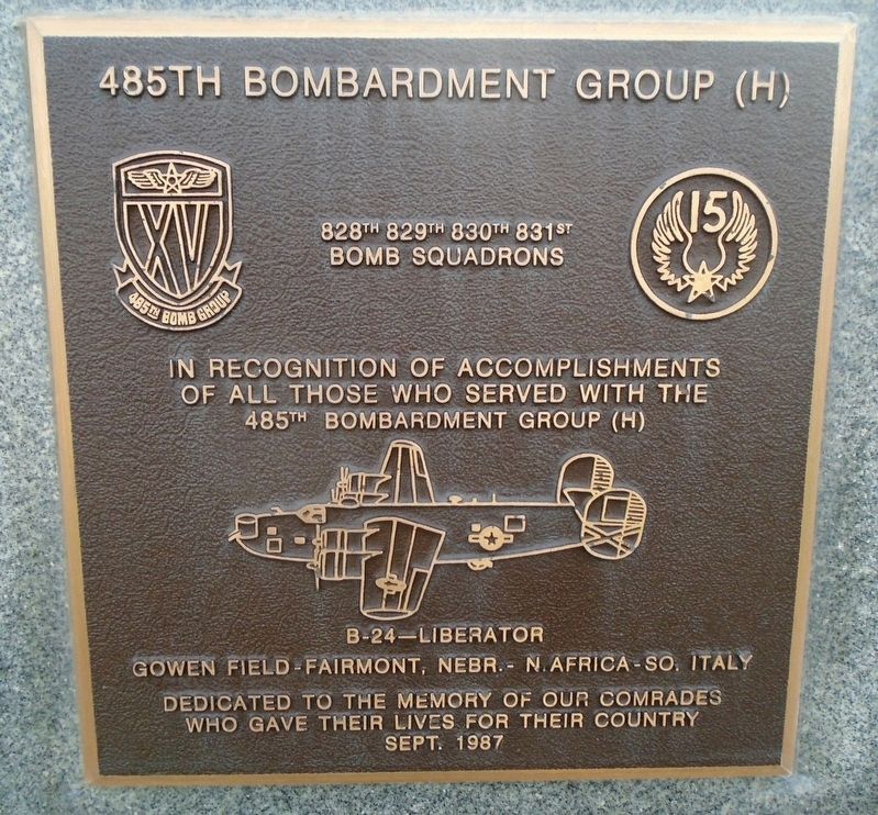 485th Bombardment Group (H) Marker image. Click for full size.