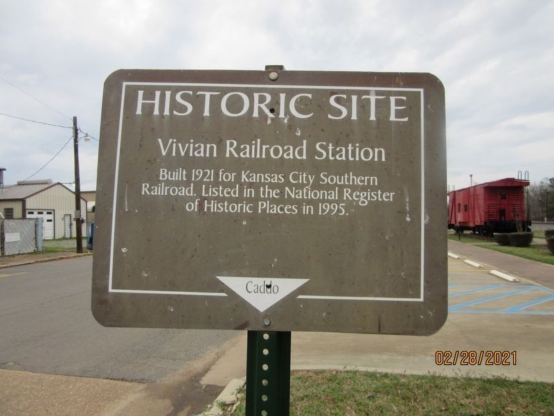 Vivian Railroad Station Marker. Click for full size. Vivian Railroad Station Marker image. Click for full size.