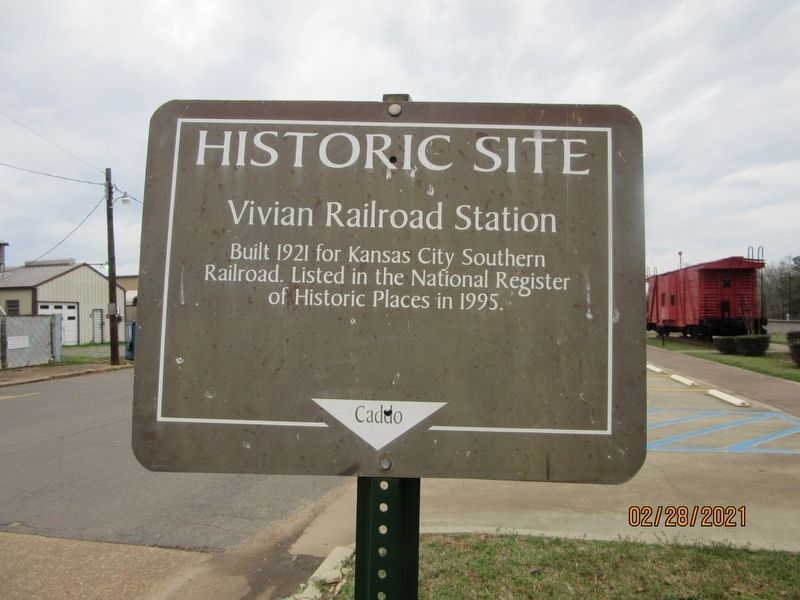 Vivian Railroad Station Marker image. Click for full size.