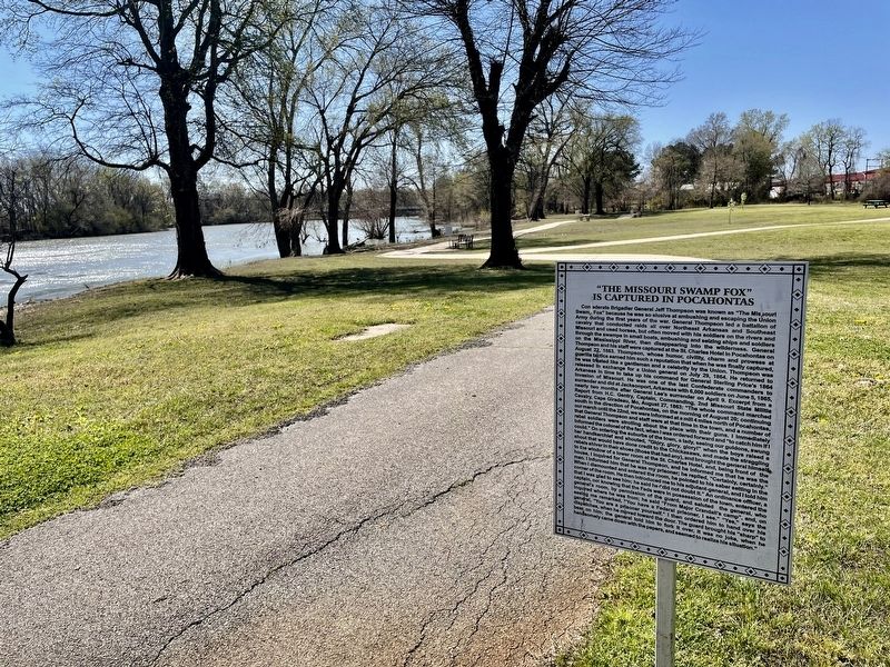 Marker with the Black River to the left. image. Click for full size.