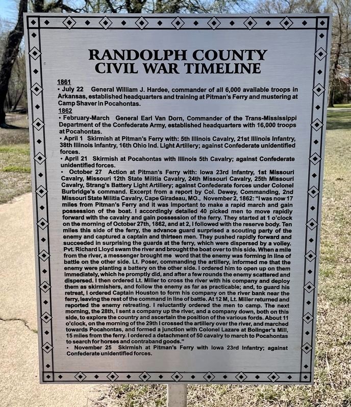 Randolph County Civil War Timeline Marker (1861-1862) image. Click for full size.