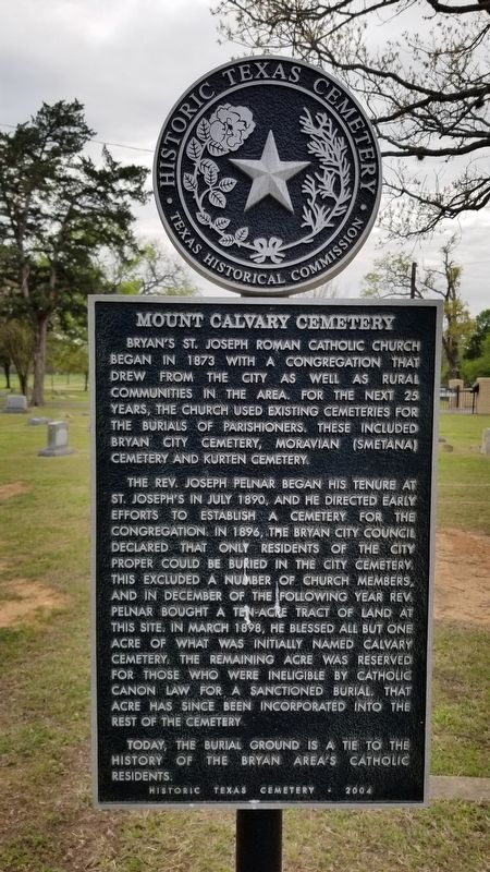 Mount Calvary Cemetery Marker. Click for full size. Mount Calvary Cemetery Marker image. Click for full size.