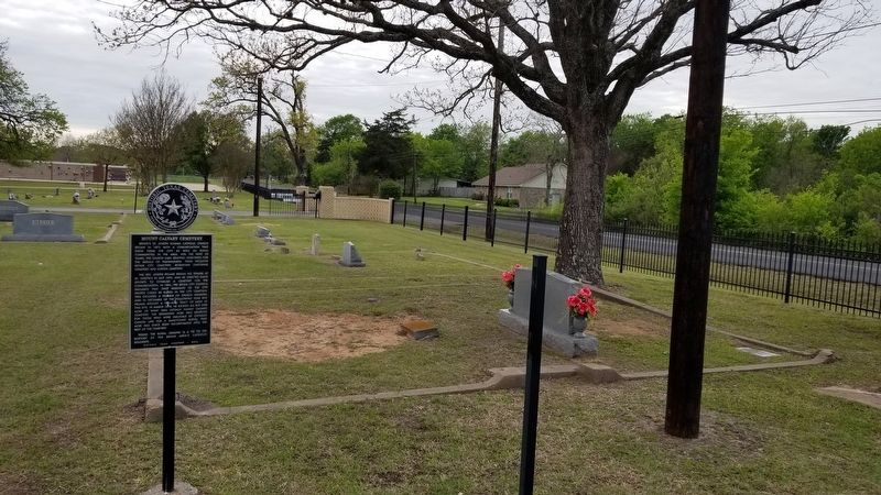 The view of the Mount Calvary Cemetery Marker by the road. Click for full size. The view of the Mount Calvary Cemetery Marker by the road image. Click for full size.