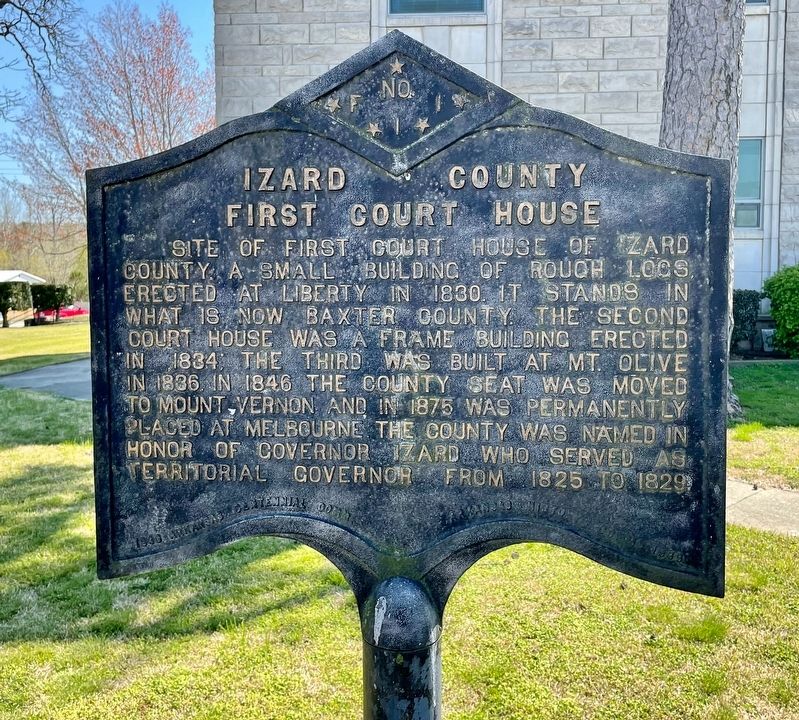 Izard County First Court House Marker. Click for full size. Izard County First Court House Marker image. Click for full size.