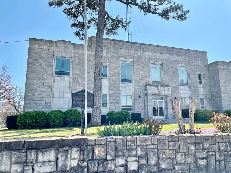 Izard County First Court House and Marker. Click for full size. Izard County First Court House and Marker image. Click for full size.