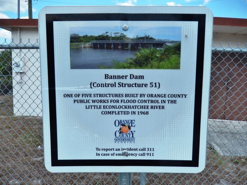 Banner Dam Marker. Click for full size. Banner Dam Marker image. Click for full size.