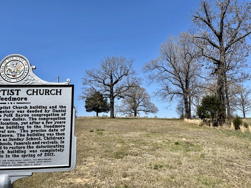 View from marker north to cemetery in distance. image. Click for full size.