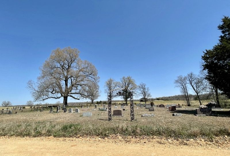 Yeager Cemetery near marker. image. Click for full size.