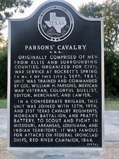 Parsons' Cavalry Marker. Click for full size. Parsons' Cavalry Marker image. Click for full size.