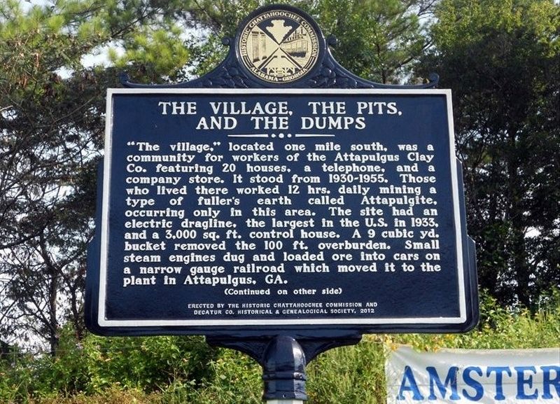 The Village, the Pits, and the Dumps Marker Side 1 image. Click for full size.