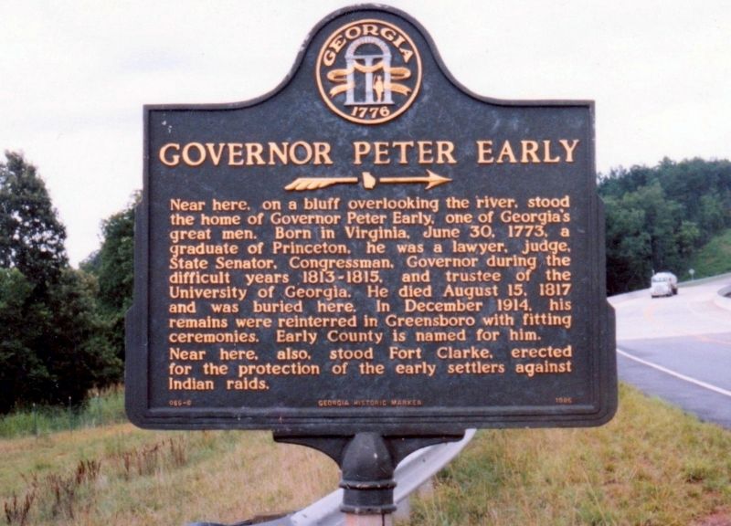 Governor Peter Early Marker. Click for full size. Governor Peter Early Marker image. Click for full size.