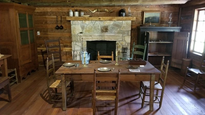 The dining room of the Turner-Peters Log Cabin image. Click for full size.