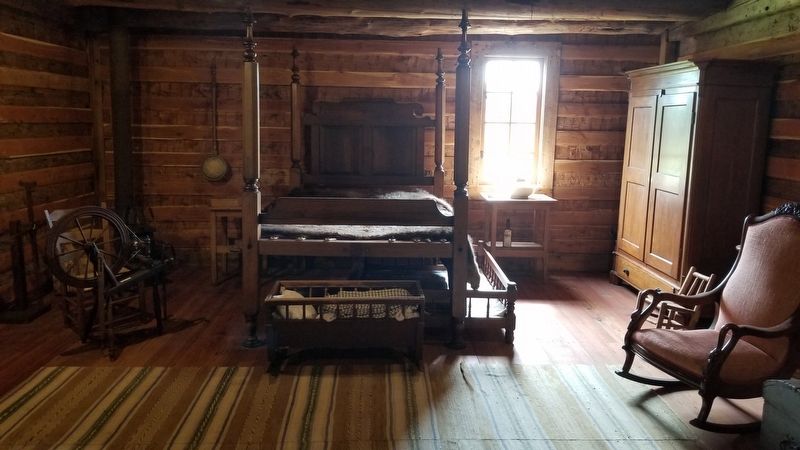 The bedroom of the Turner-Peters Log Cabin. Click for full size. The bedroom of the Turner-Peters Log Cabin image. Click for full size.