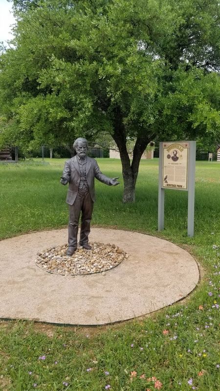 Harvey Mitchell statue and Marker image. Click for full size.