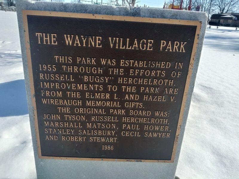 The Wayne Village Park Historical Marker