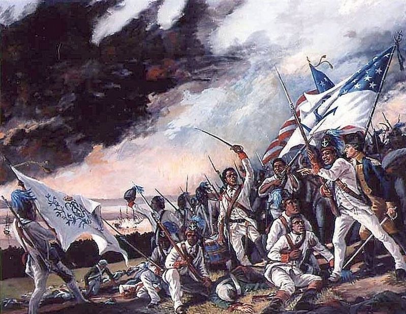 1st Rhode Island Regiment at the Battle of Bloody Run Brook. Click for full size. 1st Rhode Island Regiment at the Battle of Bloody Run Brook image. Click for full size.