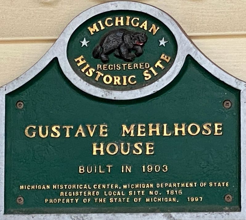 Gustave Mehlhose House Marker. Click for full size. Gustave Mehlhose House Marker image. Click for full size.
