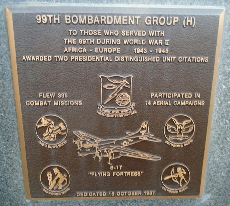 99th Bombardment Group (H) Marker image. Click for full size.