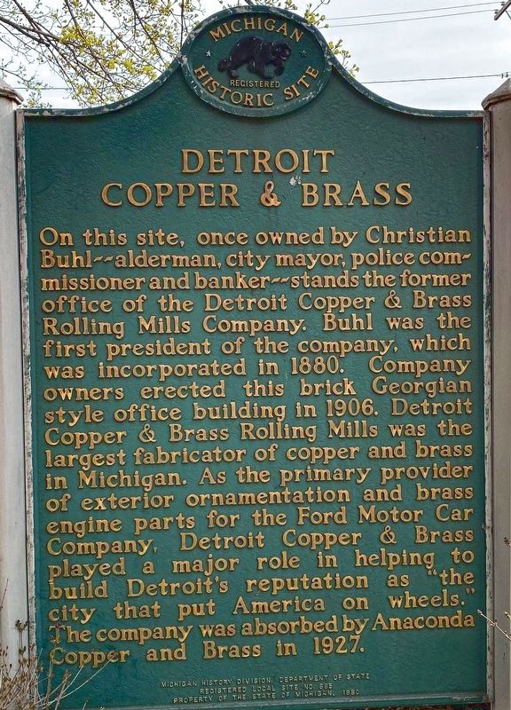 Detroit Copper & Brass Marker image. Click for full size.