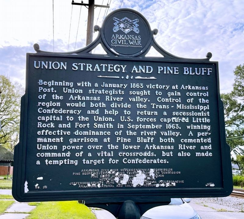 Union Strategy and Pine Bluff Marker image. Click for full size.