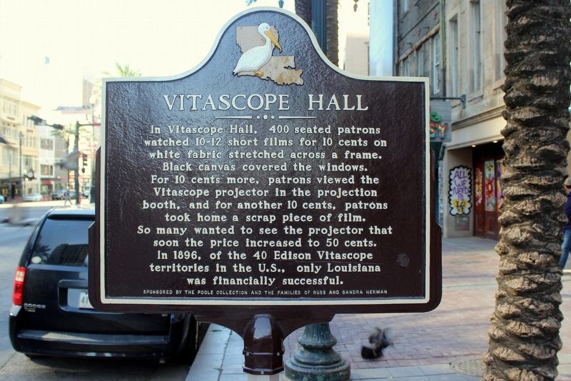Vitascope Hall side of marker image. Click for full size.