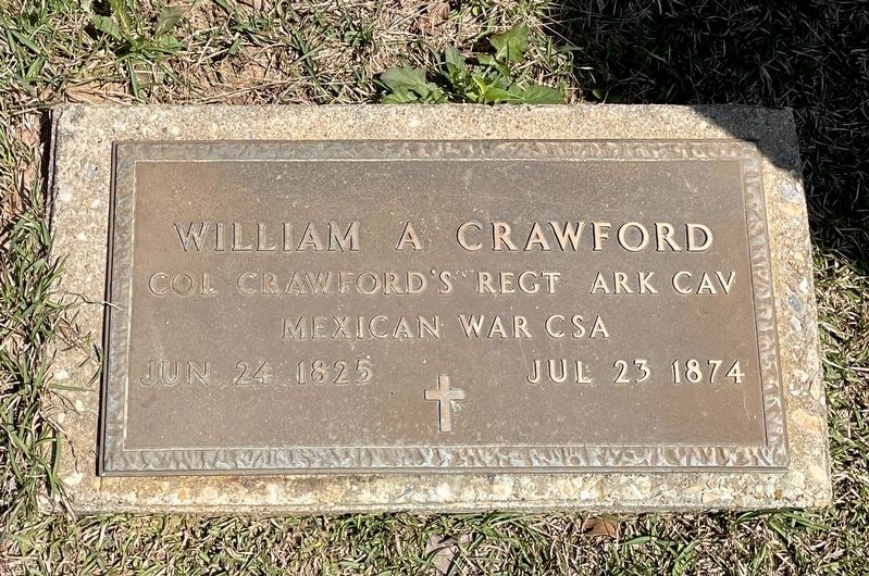 William Ayers Crawford grave marker. image. Click for full size.