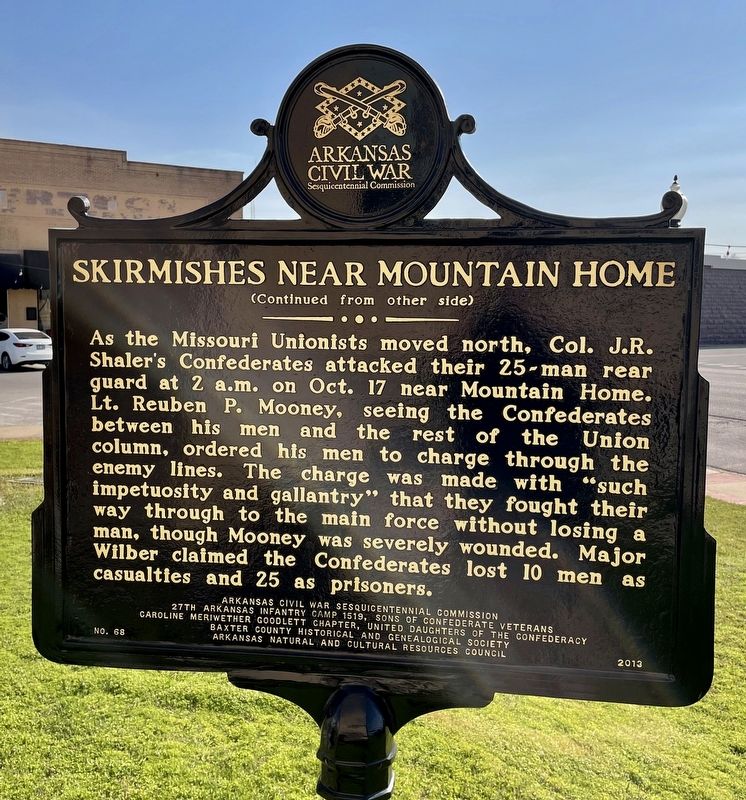 Skirmishes Near Mountain Home Marker (reverse) image. Click for full size.