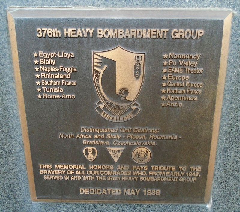 376th Bombardment Group (Heavy) Marker image. Click for full size.