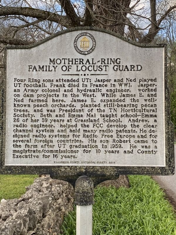 Motheral-Ring Family of Locust Guard Marker image. Click for full size.