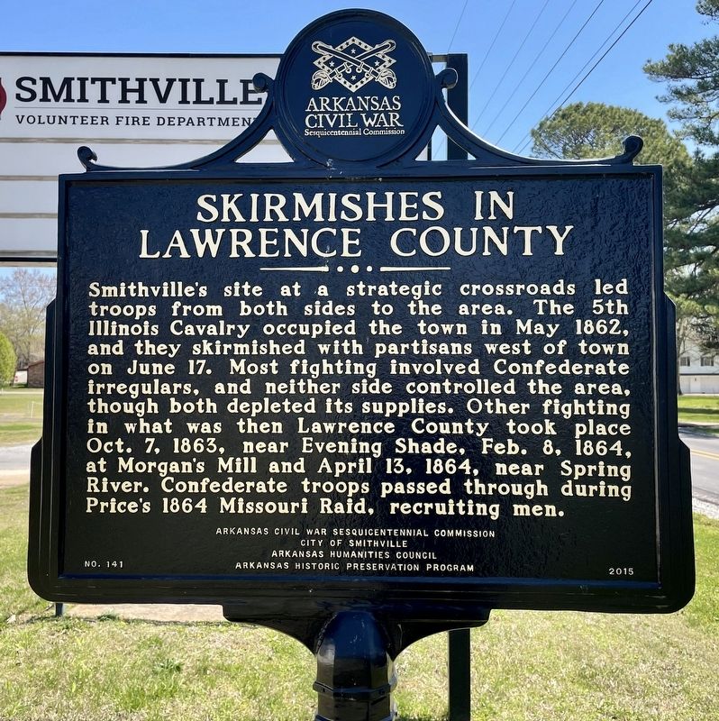 Skirmishes in Lawrence County Marker image. Click for full size.