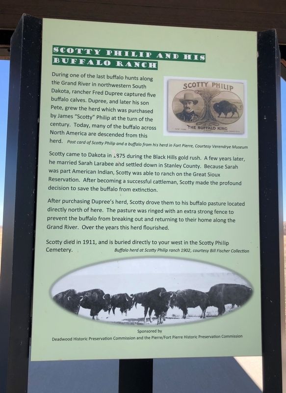 Scotty Philip and His Buffalo Ranch Marker image. Click for full size.