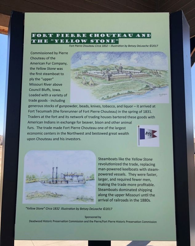 Fort Pierre Chouteau and the "Yellow Stone" Marker image. Click for full size.