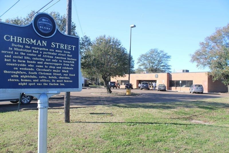 Chrisman Street Marker with post office image. Click for full size.