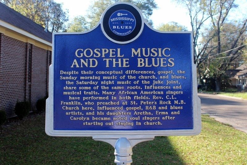 Gospel Music and the Blues Marker Side 1 image. Click for full size.