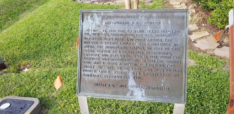 Interurban Rail Service Marker image. Click for full size.