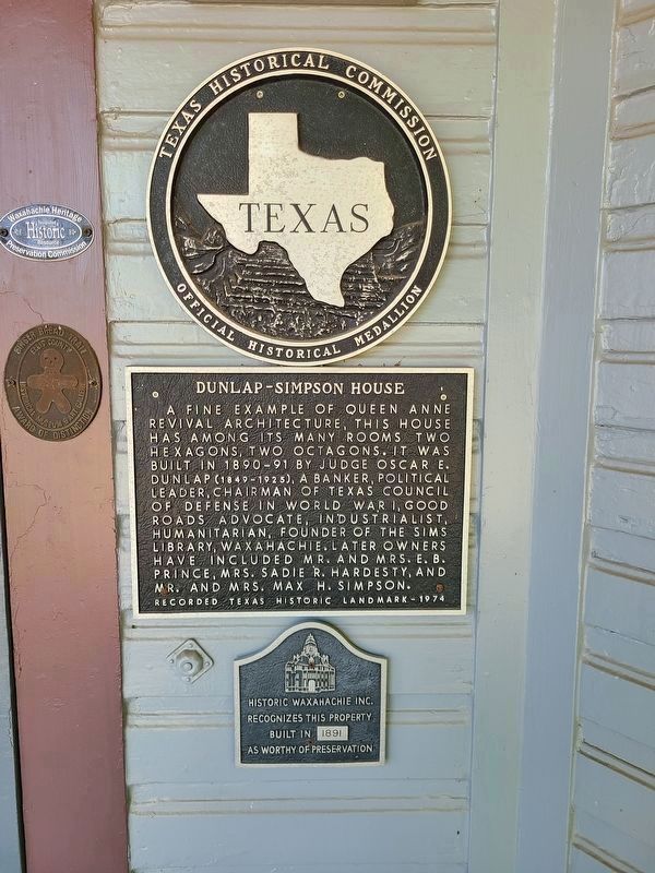 Dunlap-Simpson House Marker image. Click for full size.