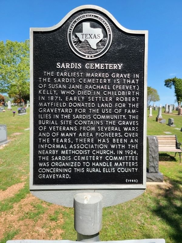 Sardis Cemetery Marker image. Click for full size.