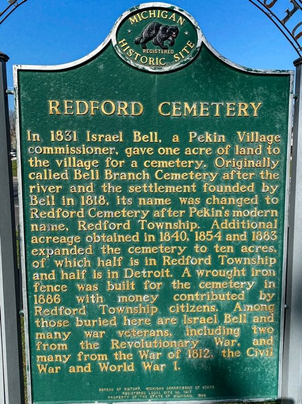 Redford Cemetery Marker image. Click for full size.