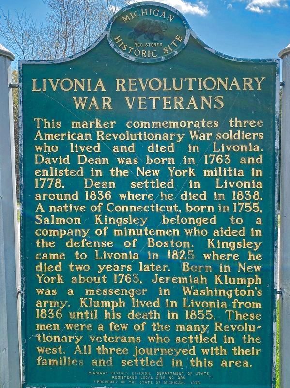 Livonia Revolutionary War Veterans Marker image. Click for full size.