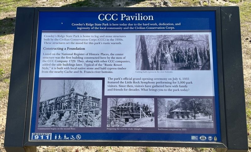 CCC Pavilion Marker at Crowley's Ridge State Park. image. Click for full size.