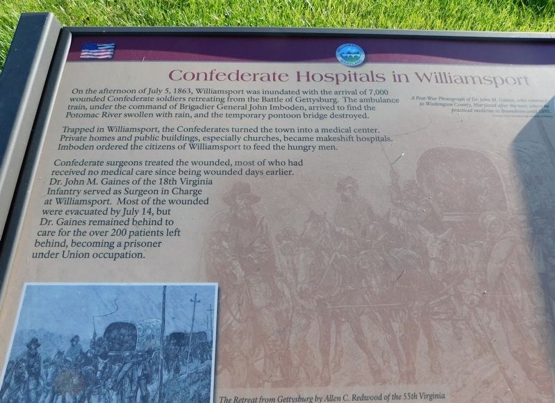 Confederate Hospitals in Williamsport Marker image. Click for full size.