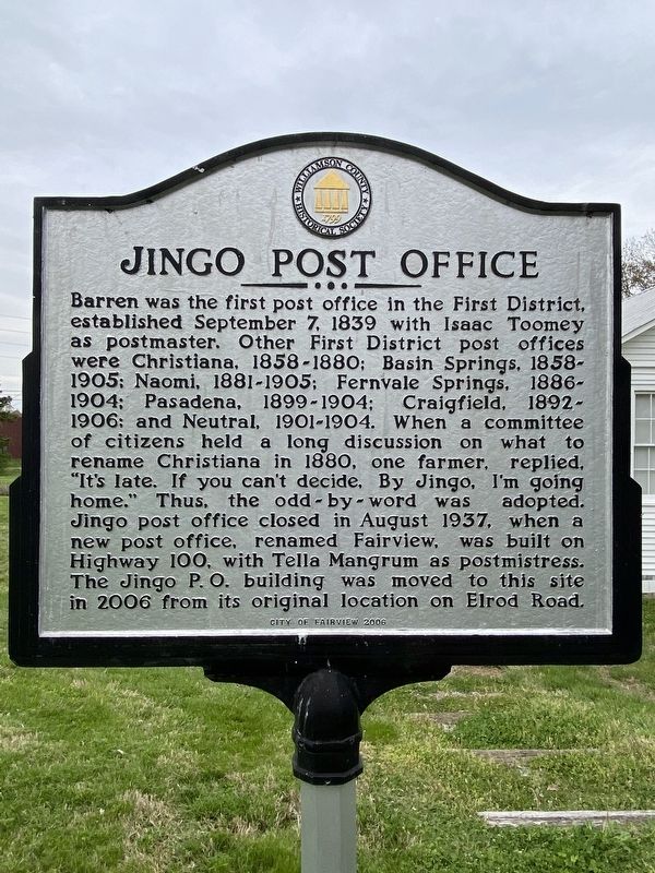 Jingo Post Office/Triangle School Marker image. Click for full size.
