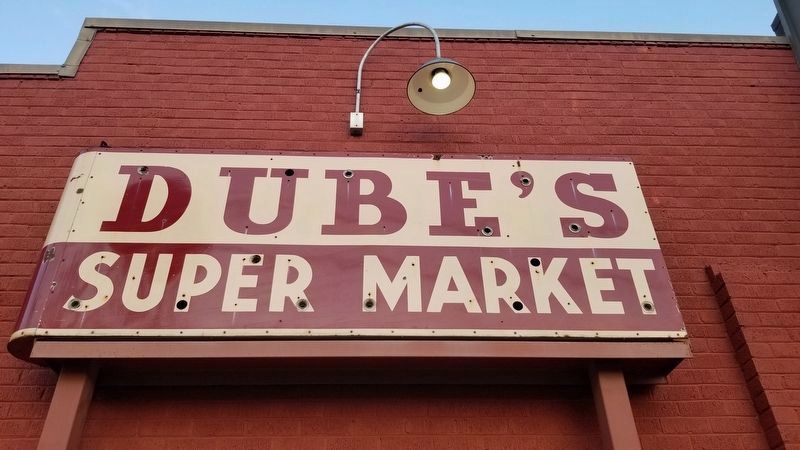 Dube's Super Market neon sign image. Click for full size.