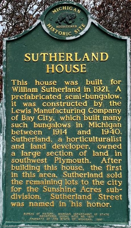 Sutherland House Marker image. Click for full size.