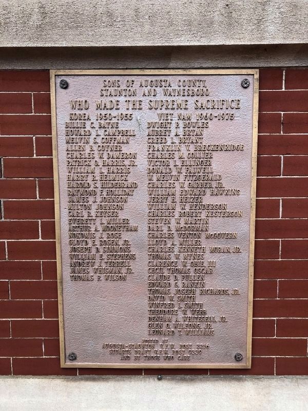 Korean and Viet Nam Memorials Marker. Click for full size. Korean and Viet Nam Memorials Marker image. Click for full size.