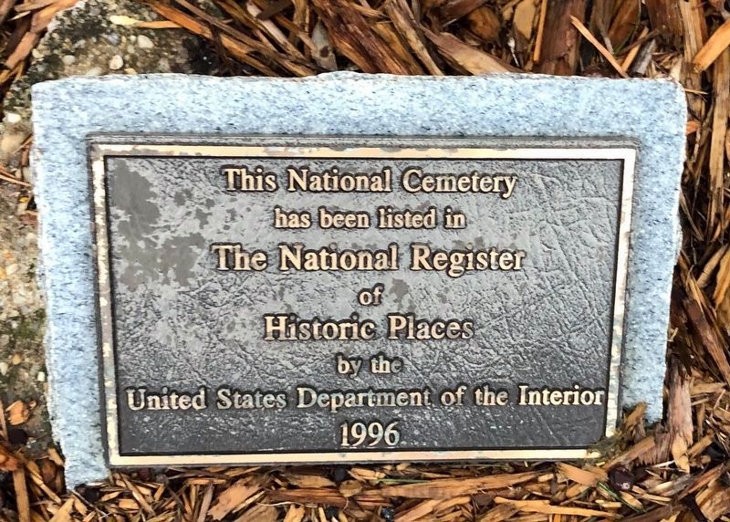National Register of Historic Places plaque on the grounds of the cemetery image. Click for full size.