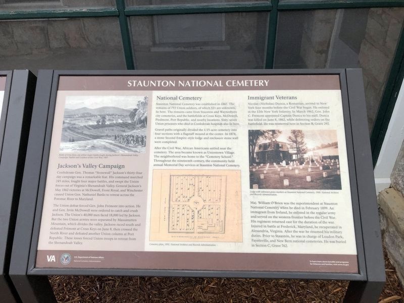 Staunton National Cemetery Marker image. Click for full size.