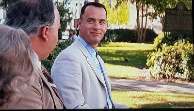 Dr. Wm. A. Caruthers (1802-46) Marker in <i>Forrest Gump</i> image. Click for full size.